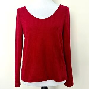 NEW SHEIN Burgundy Long Sleeve Shirt Sz XS